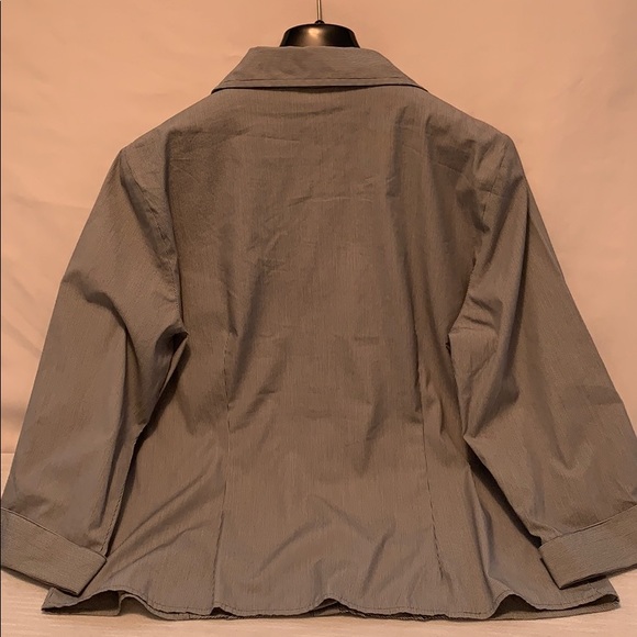 Dressbarn  3/4 Sleeve Small Striped Shirt - Picture 4 of 9